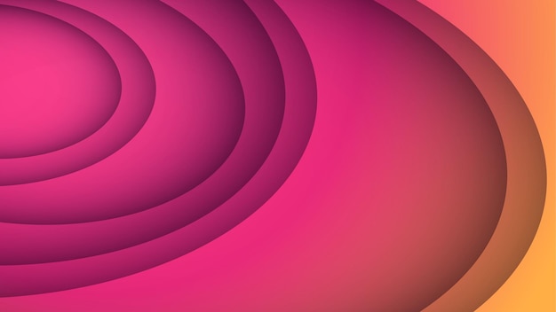 Fond de conception de géométrie abstraite colorée rose de style papercut dynamique