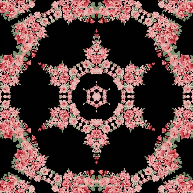 Vecteur fond de conception kaléidoscope belle fleur mandala