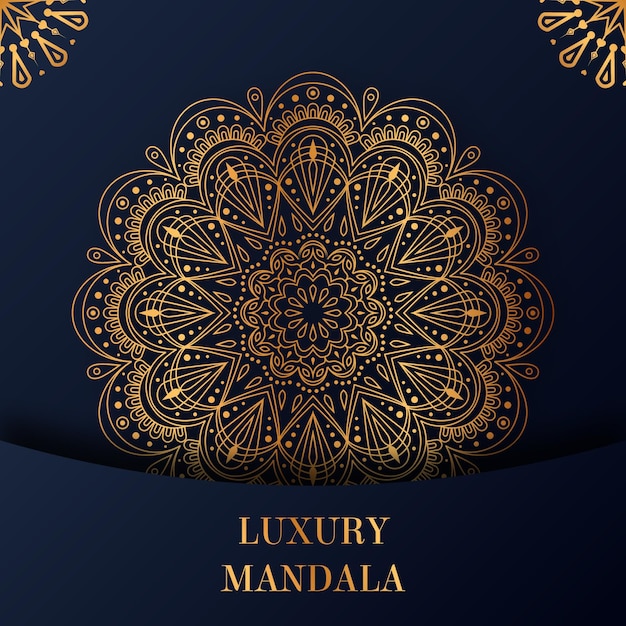 Vecteur fond de conception de mandala de couleur or ornemental de luxe