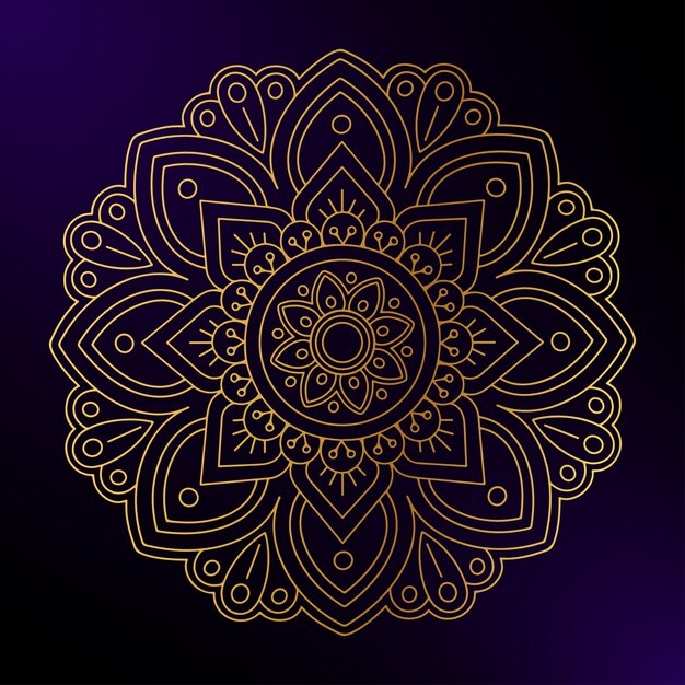 Vecteur fond de conception de mandala de luxe prêt à imprimer avec une couleur dorée