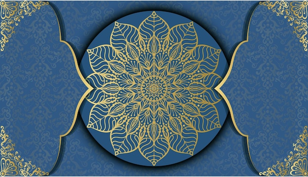 Fond De Conception De Mandala Ornemental De Luxe En Couleur Or. Carte De Voeux De Style Mandala.