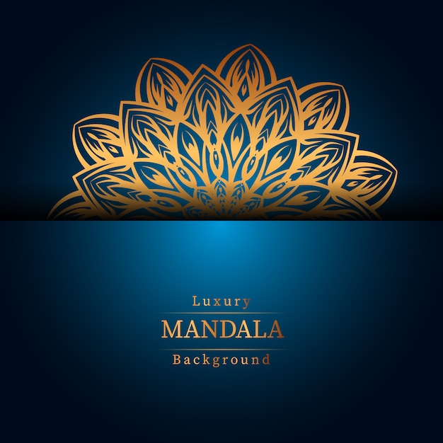 Fond De Conception De Mandala Ornemental De Luxe En Couleur Or, Fond De Mandala De Luxe Pour Invitation De Mariage, Couverture De Livre