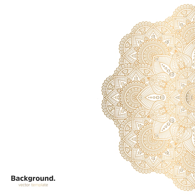 Vecteur fond de conception de mandala ornemental de luxe en couleur or