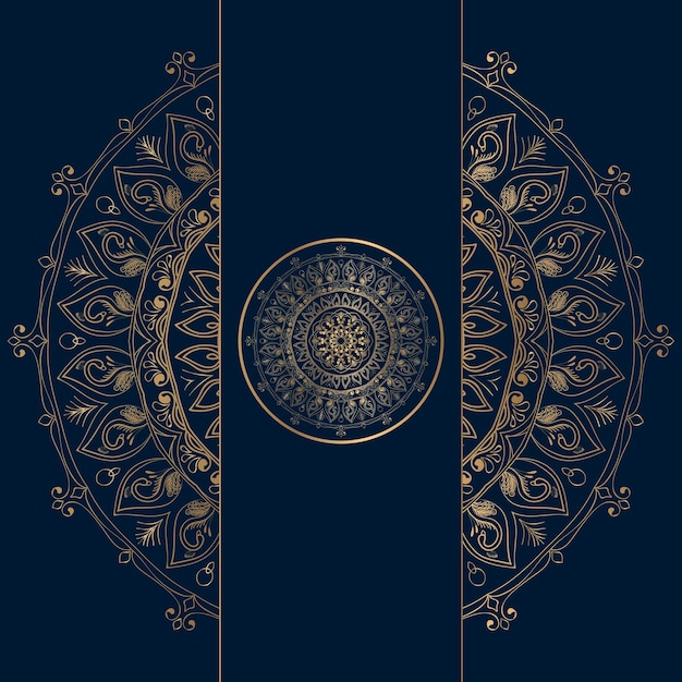 Fond de conception de mandala ornemental de luxe avec motif arabesque doré style est