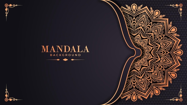 Fond De Conception De Mandala Ornemental De Luxe En Vecteur Premium De Couleur Or