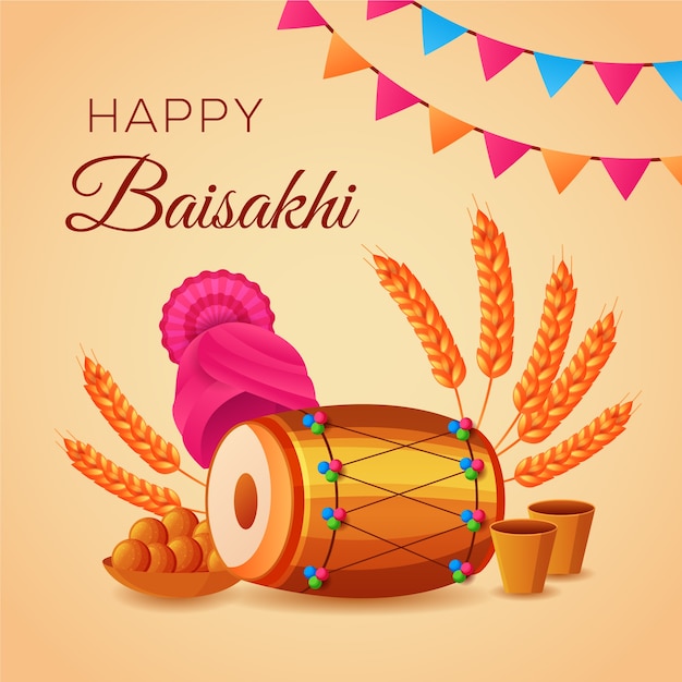 Fond de conception plate happy baisakhi