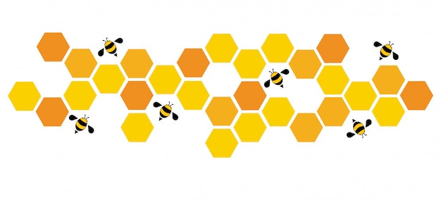 Vecteur fond de conception ruche abeille hexagonale