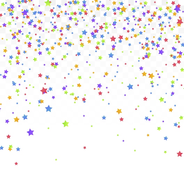Fond de confettis étoiles colorés.