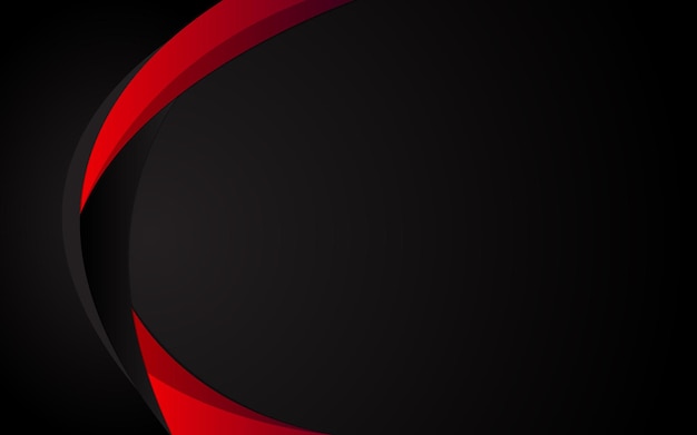 Fond de contraste rouge et noir des vagues d'entreprise Conception pour flyer flyer bannière avec place pour le texte Illustration vectorielle