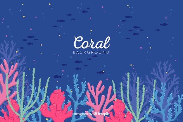 Fond De Corail Dessiné à La Main