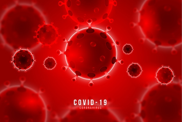 Vecteur fond de coronavirus avec des cellules de maladie covid-19