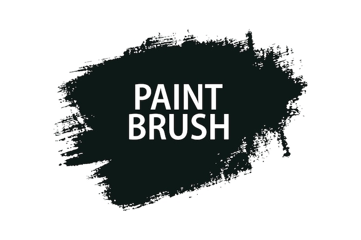 Vecteur fond de coup de pinceau de peinture à l'encre noir et blanc