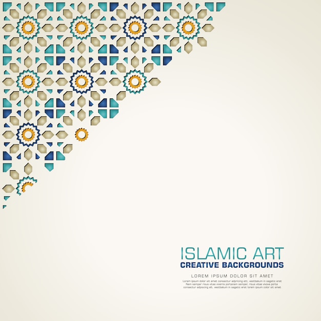 Fond créatif islamique avec mosaïque colorée