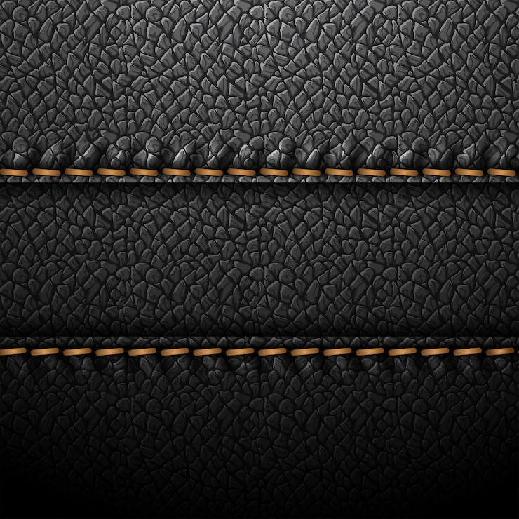 Vecteur fond en cuir noir avec coutures marron illustration vectorielle