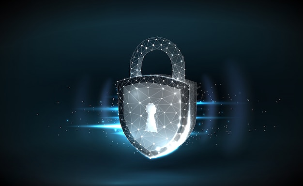 Fond de cybersécurité avec verrou filaire