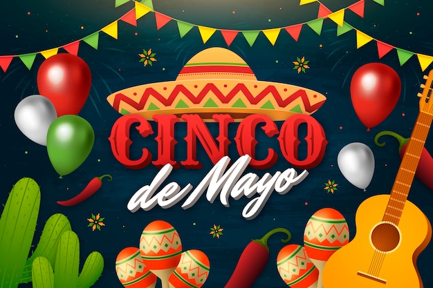 Vecteur fond dégradé de cinco de mayo