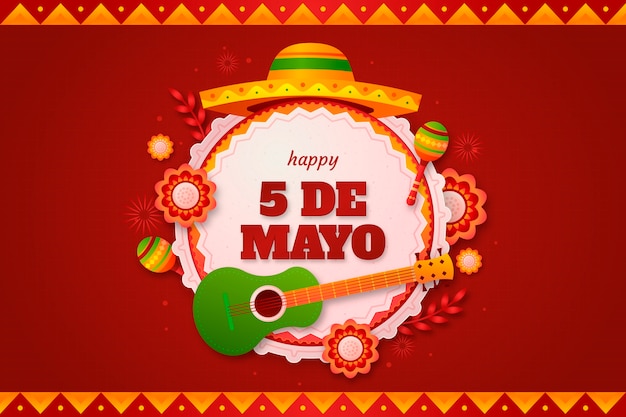 Vecteur fond dégradé de cinco de mayo