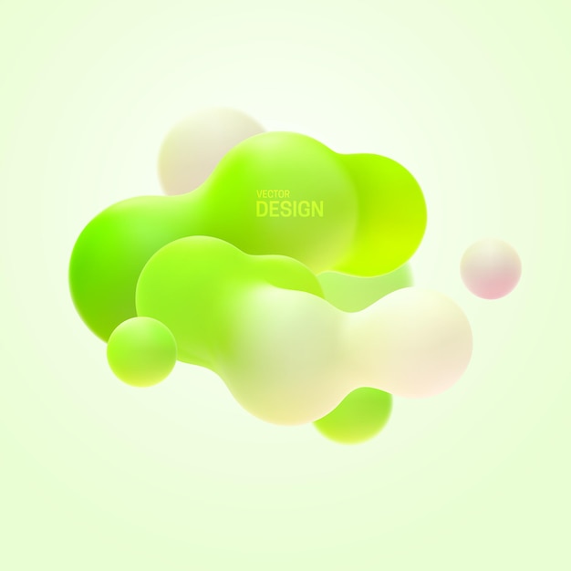 Fond dégradé avec cluster de formes organiques vertes.