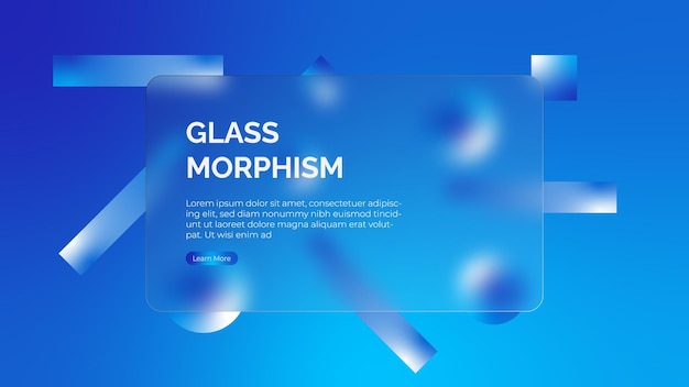 Fond Dégradé Coloré Avec Morphisme De Verre. Modèle De Vecteur Design Tendance Futuriste