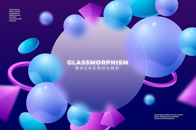 Vecteur fond dégradé de glassmorphisme