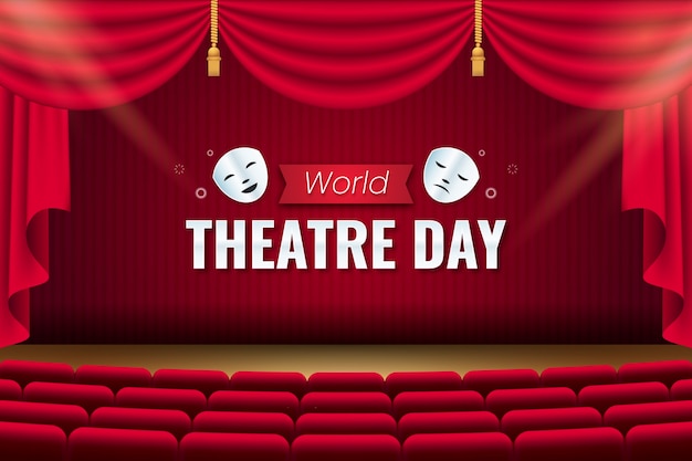 Fond dégradé de la journée mondiale du théâtre
