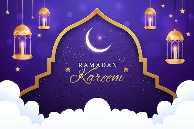 Vecteur fond dégradé ramadan kareem