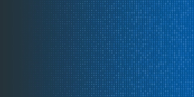 Fond de demi-teinte de code binaire. Zéro et un symboles abstraits. Illustration vectorielle de codage programmation concept.