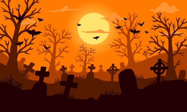 Fond De Design Plat Joyeux Halloween