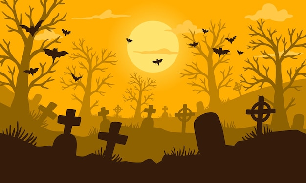 Fond de design plat joyeux halloween