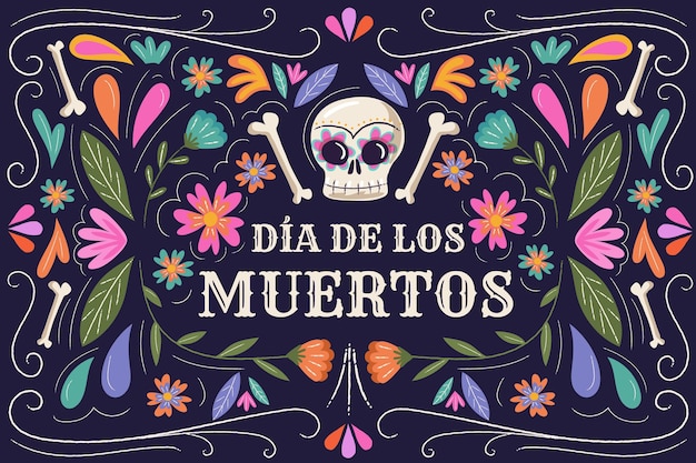 Vecteur fond de dia de muertos au design plat