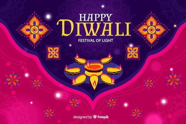 Fond De Diwali Dessiné à La Main