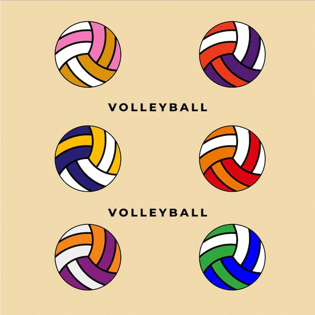 Fond doux de palette de couleurs différentes de volley-ball