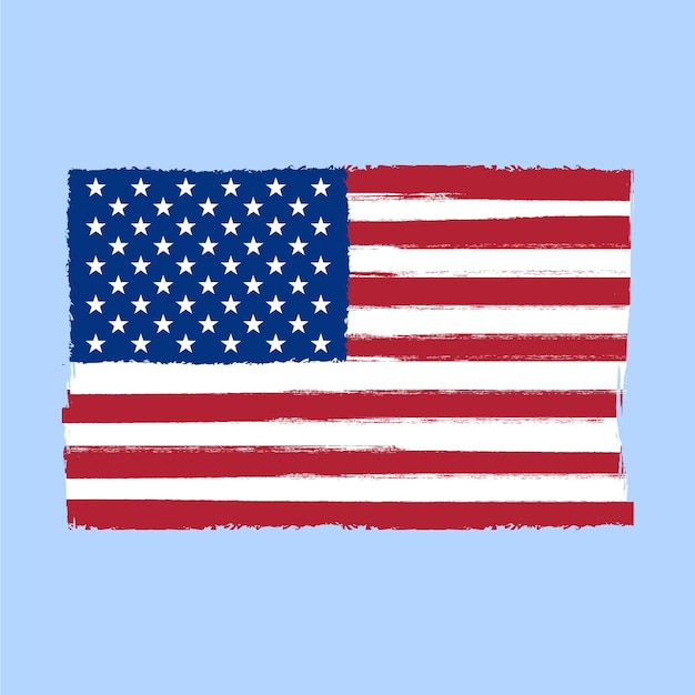 fond de drapeau américain de design plat grunge