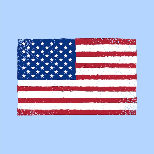 fond de drapeau américain de design plat grunge