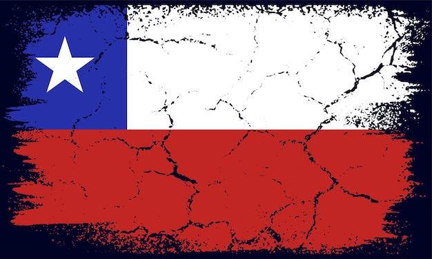 Vecteur fond de drapeau chili grunge design plat