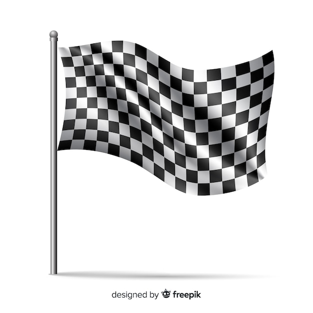 Vecteur fond de drapeau à damier dans un style réaliste