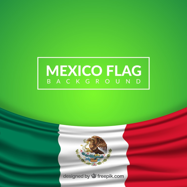 Vecteur fond de drapeau mexicain réaliste