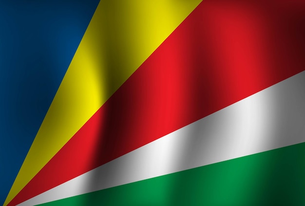 Vecteur fond de drapeau des seychelles agitant le fond d'écran de la bannière nationale 3d