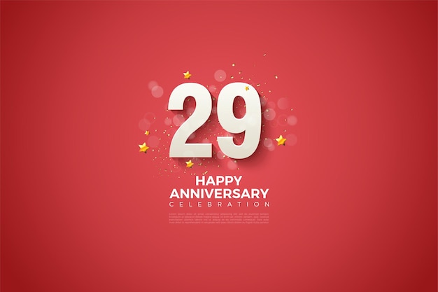 fond du 29e anniversaire avec de petites bulles transparentes.