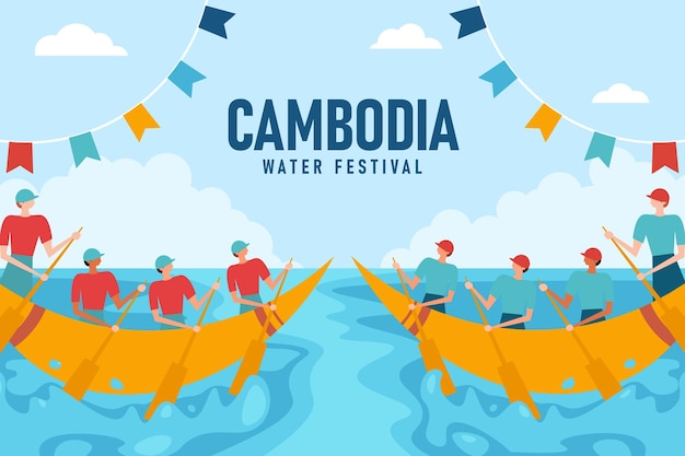 Fond du festival de l'eau au Cambodge