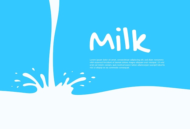Vecteur fond avec du lait renversé produit agricole naturel illustration vectorielle