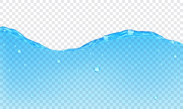 Fond d'eau transparente avec des bulles