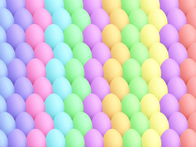 Fond D'écran D'oeufs De Pâques Oeufs De Vecteur Pastel Colorés Oeufs De Dessin Animé Réalistes Vecteur De Pâques