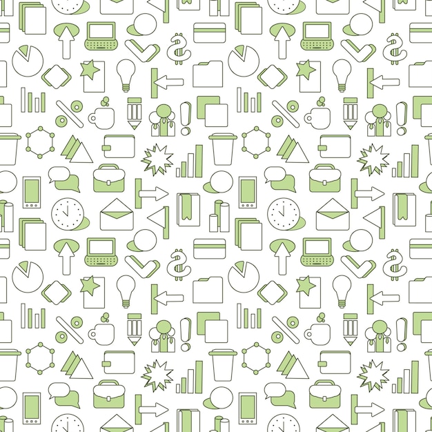 Fond d'écran de stratégie d'entreprise Modèle sans couture de marketing noir et blanc Textures de carrelage avec jeu d'icônes Web fines Illustration vectorielle Résumé historique pour la présentation du site Web de l'application mobile