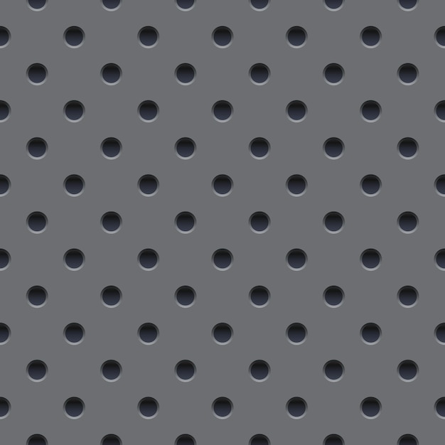 Vecteur fond d'écran vectorielle continue de plaque de métal grise perforée. conception de vecteur
