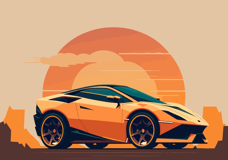 Vecteur fond d'écran voiture rapide fabriqué sur la base de ai generation vector noir accent forcevitesse caractéristiques liberté créativité danger récompense compétition concept de voiture de course illustration