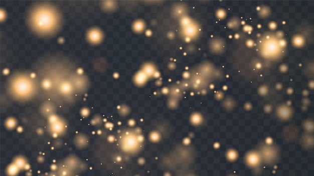 Fond D'effet De Lumières De Lumière Bokeh. Fond De Noël. Poudre De Poussière Légère Png.