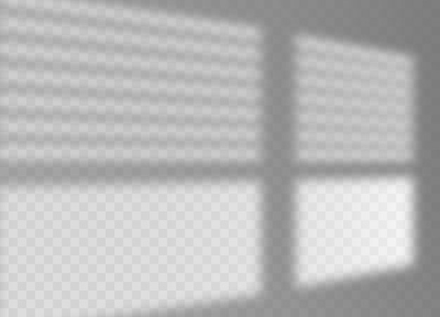 Vecteur fond d'effet de superposition d'ombre. ombre transparente de fenêtre avec fond transparent de jalousie.