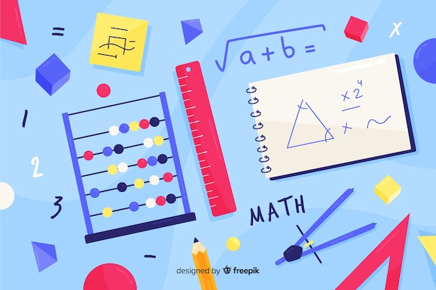 Vecteur fond d'éléments de dessin animé math