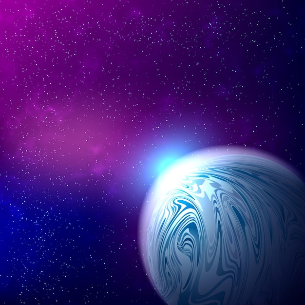 Fond d'espace Une planète dans l'espace Illustration vectorielle abstraite